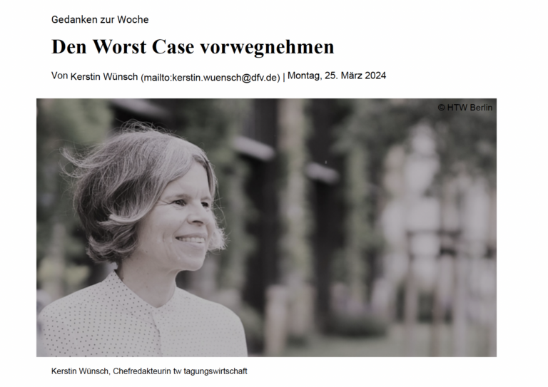 Screenshot vom Presseartikel "Den Worst Case vorwegnehmen" | Krisenmanagement